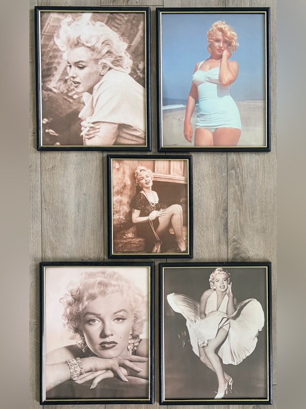 Vintage Marilyn Monroe Oversized Framed Art Prints Lot of 5